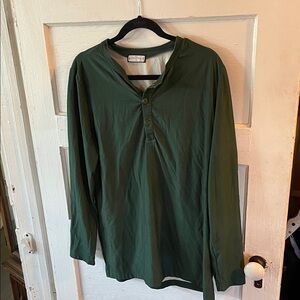 SweetHoney Forest Green Long Sleeve Henley and matching checked joggers